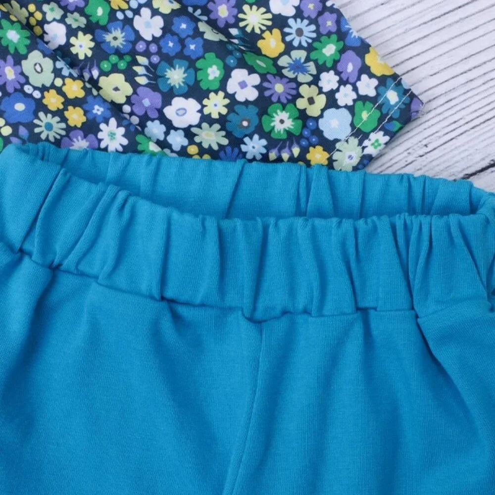 Boutique Floral Tunic & Shorts Girls Outfit Set